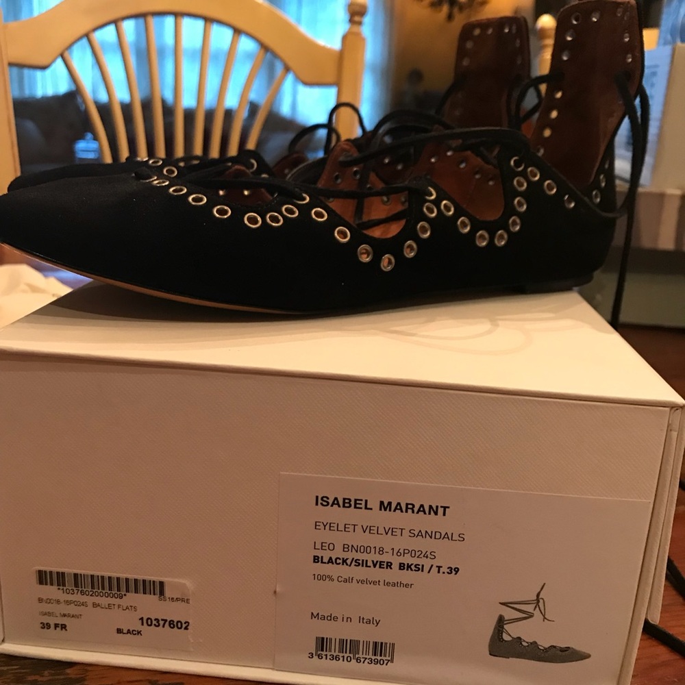 Isabel Marant lace up suede ballet flat size 39/8